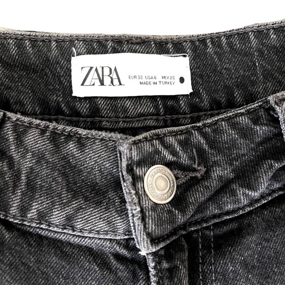 NWOT Zara ZW Mid Rise Straight Leg Jeans in Black - Picture 7 of 8